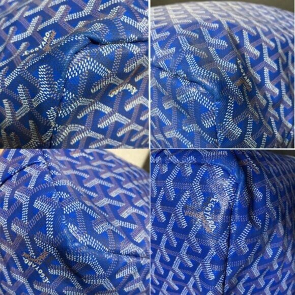 RARE Authentic Goyard Saint Louis PM Blue Shoulder Tote Bag & Pouch - Picture 9 of 11